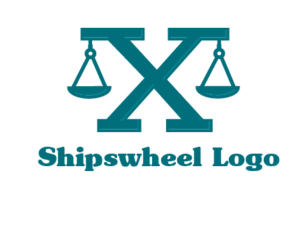 legal scale on letter X logo