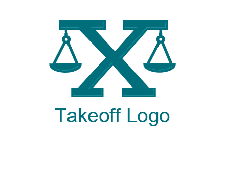 legal scale on letter X logo