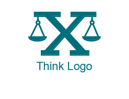 legal scale on letter X logo