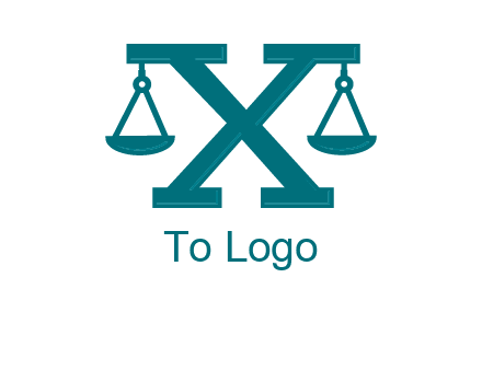 legal scale on letter X logo