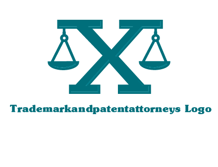 legal scale on letter X logo