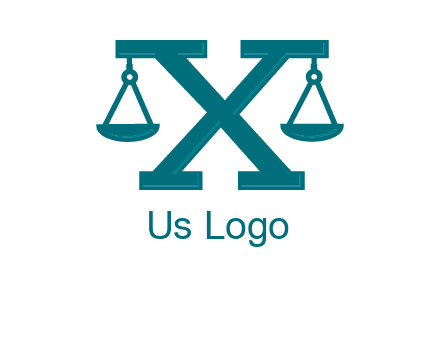 legal scale on letter X logo