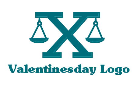 legal scale on letter X logo