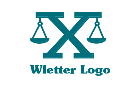 legal scale on letter X logo