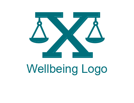 legal scale on letter X logo
