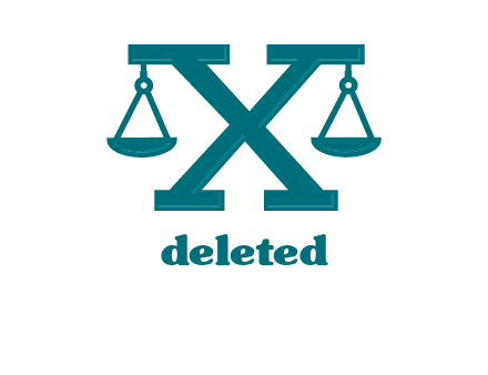 legal scale on letter X logo