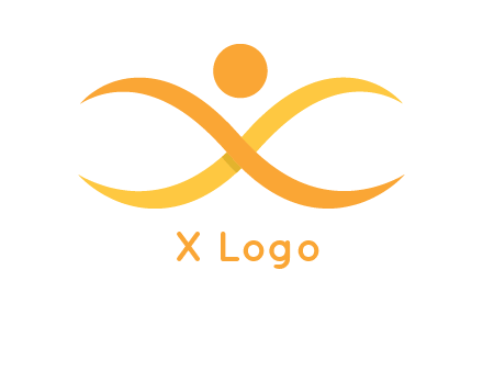 abstract letter X person logo