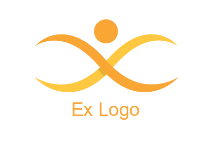 abstract letter X person logo