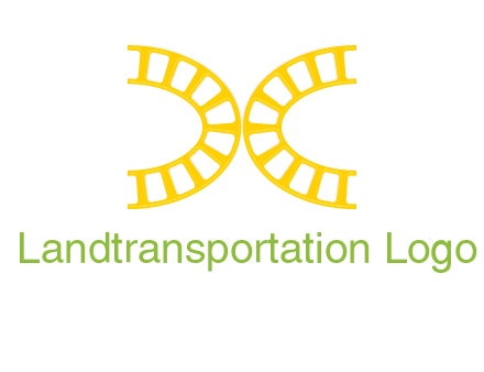 curved train tracks forming letter X