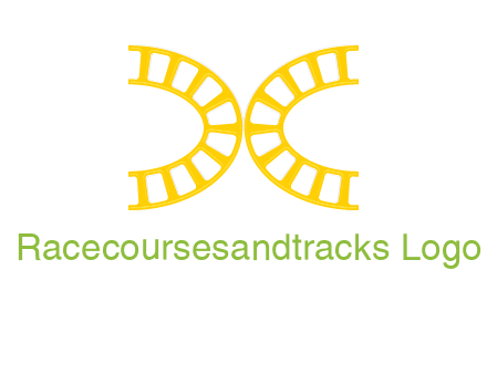 curved train tracks forming letter X