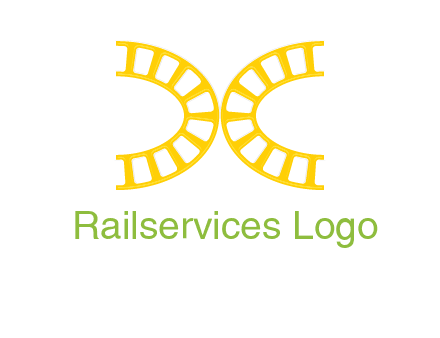 curved train tracks forming letter X