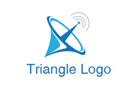 satellite dish with signals communication logo