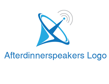 satellite dish with signals communication logo