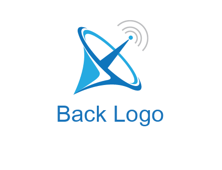 satellite dish with signals communication logo