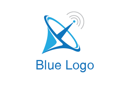 satellite dish with signals communication logo