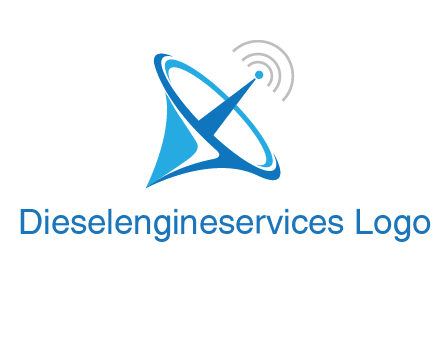 satellite dish with signals communication logo