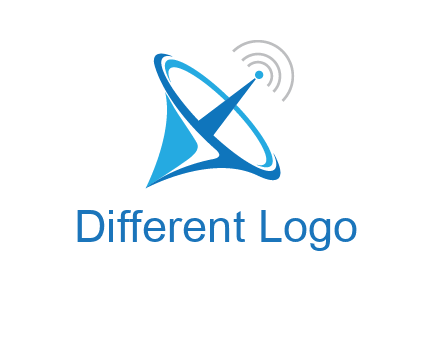 satellite dish with signals communication logo