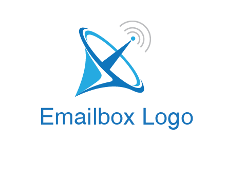 satellite dish with signals communication logo