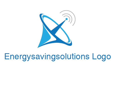 satellite dish with signals communication logo