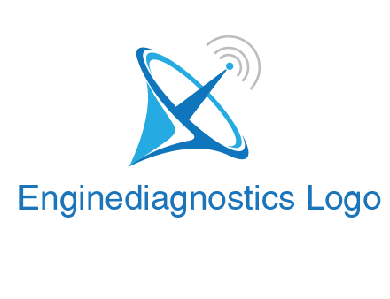 satellite dish with signals communication logo