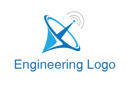 satellite dish with signals communication logo