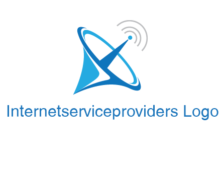 satellite dish with signals communication logo