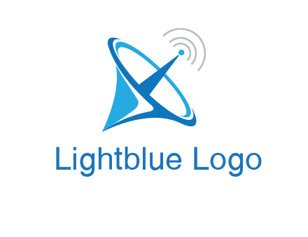 satellite dish with signals communication logo
