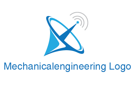 satellite dish with signals communication logo