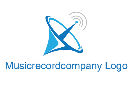 satellite dish with signals communication logo