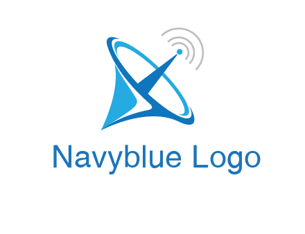 satellite dish with signals communication logo