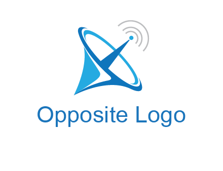 satellite dish with signals communication logo