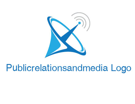 satellite dish with signals communication logo