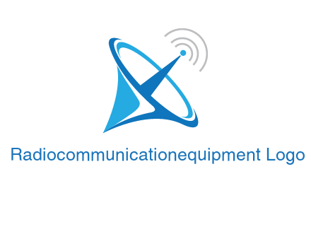 satellite dish with signals communication logo