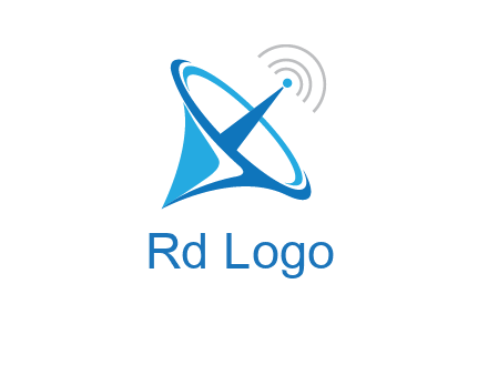 satellite dish with signals communication logo