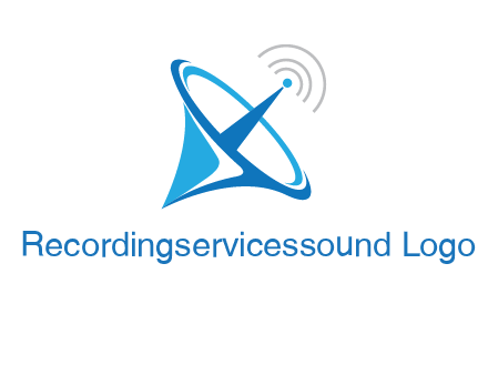 satellite dish with signals communication logo