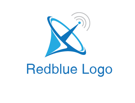 satellite dish with signals communication logo