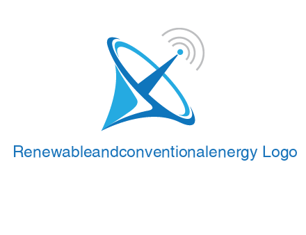 satellite dish with signals communication logo