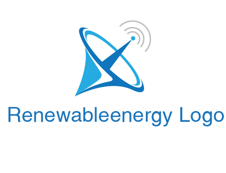 satellite dish with signals communication logo