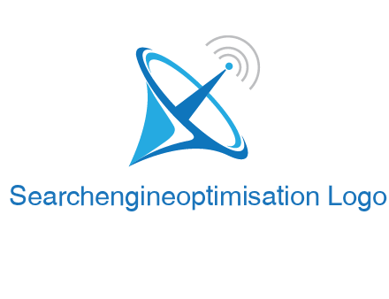 satellite dish with signals communication logo