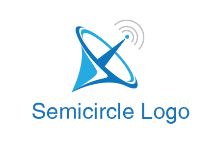 satellite dish with signals communication logo