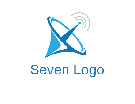 satellite dish with signals communication logo