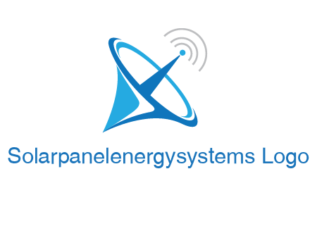 satellite dish with signals communication logo