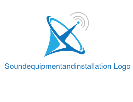 satellite dish with signals communication logo