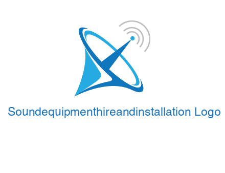 satellite dish with signals communication logo