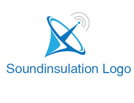 satellite dish with signals communication logo