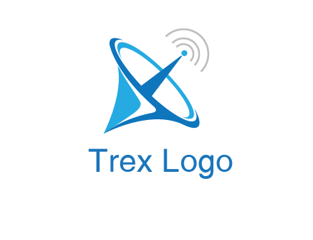 satellite dish with signals communication logo