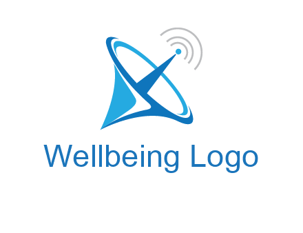 satellite dish with signals communication logo