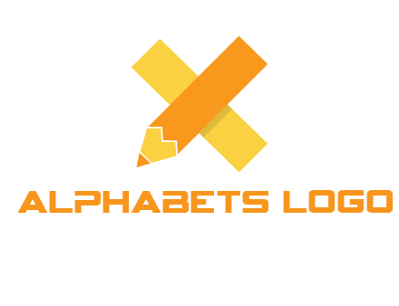 letter x pencil logo