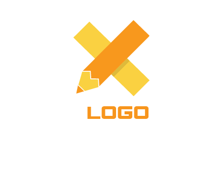 letter x pencil logo