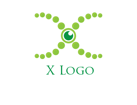 dotted DNA and letter X logo
